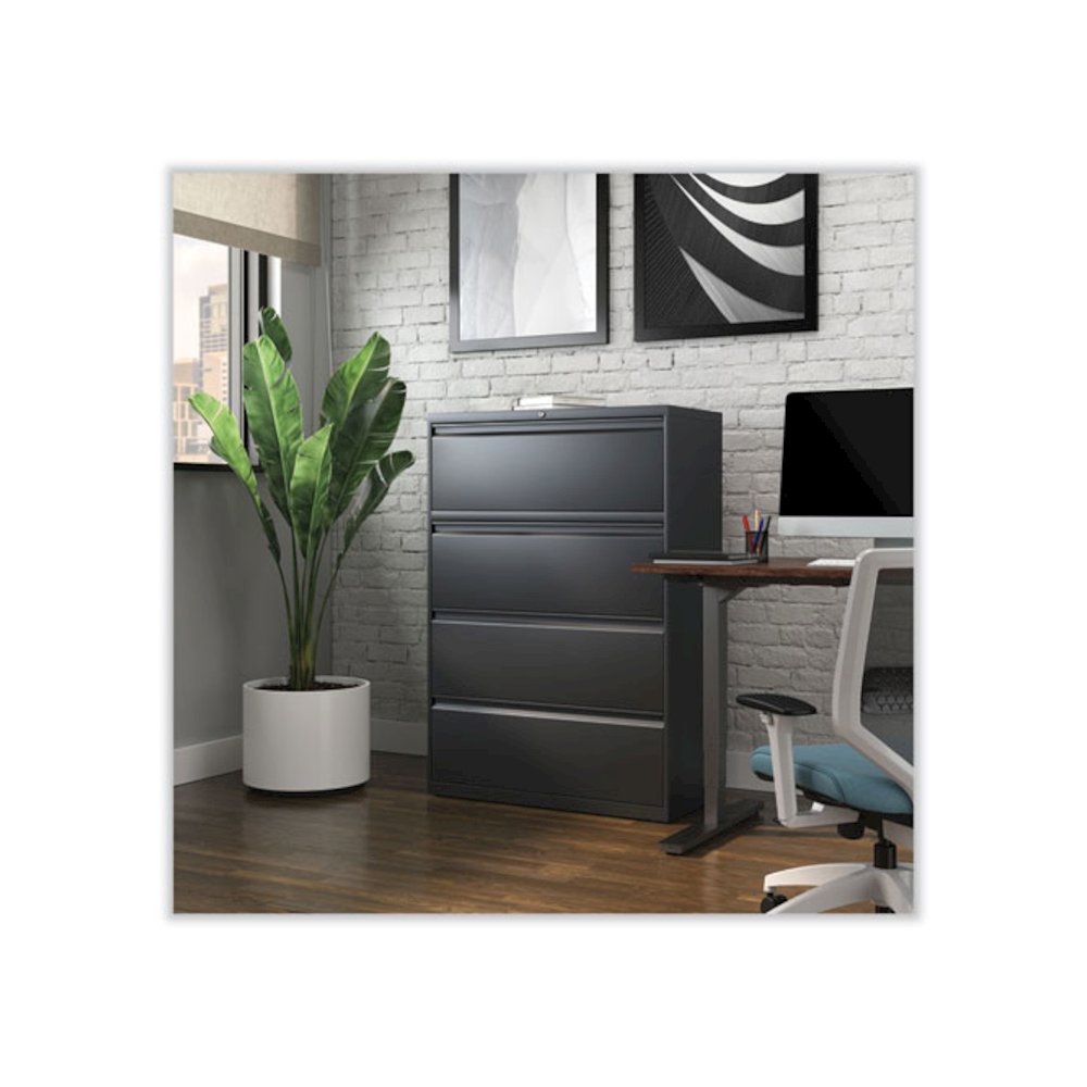 Lateral File, 4 Legal/Letter/A4/A5-Size File Drawers, Charcoal, 36" x 18.63" x 52.5". Picture 7