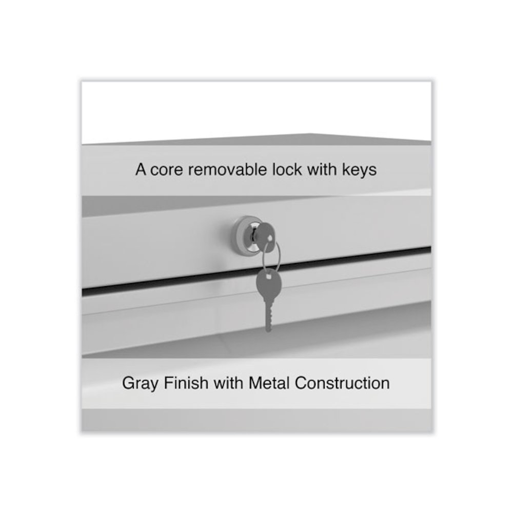 Lateral File, 4 Legal/Letter-Size File Drawers, Light Gray, 36" x 18.63" x 52.5". Picture 4