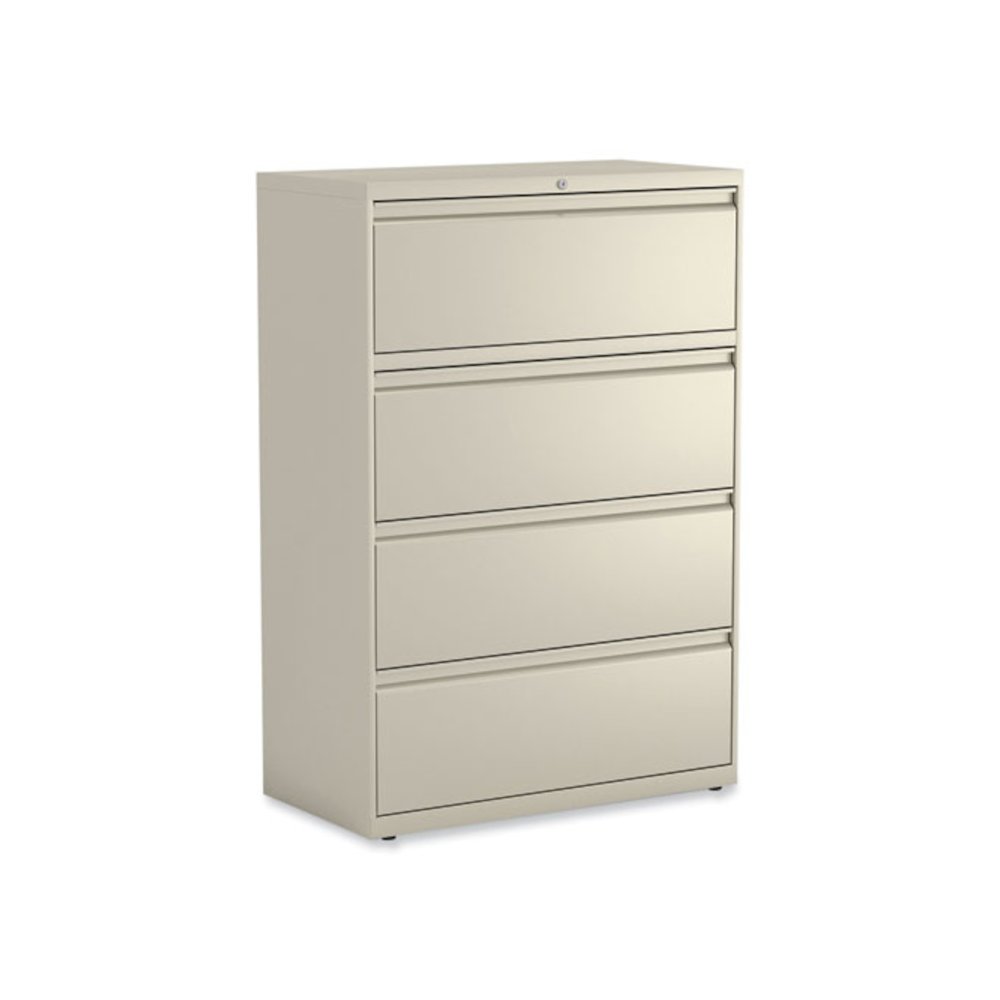 Lateral File, 4 Legal/Letter-Size File Drawers, Putty, 36" x 18.63" x 52.5". Picture 1