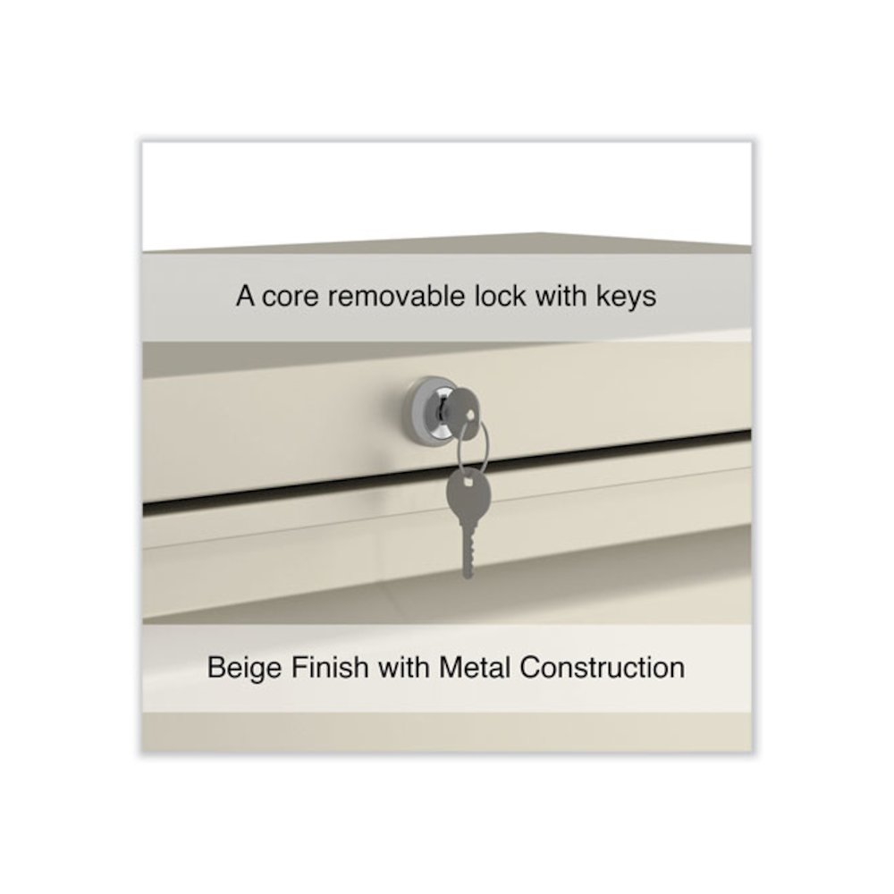 Lateral File, 4 Legal/Letter-Size File Drawers, Putty, 36" x 18.63" x 52.5". Picture 4