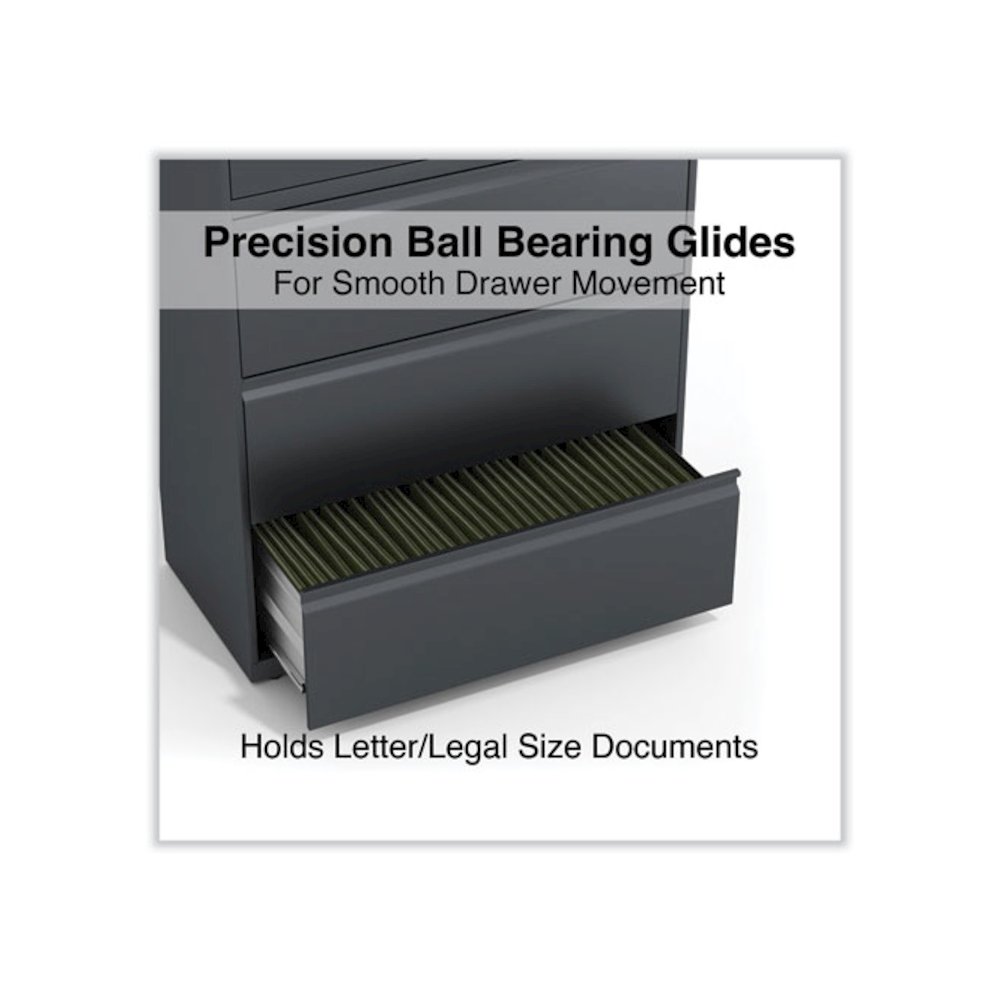 Lateral File, 5 Legal/Letter/A4/A5-Size File Drawers, Charcoal, 36" x 18.63" x 67.63". Picture 3