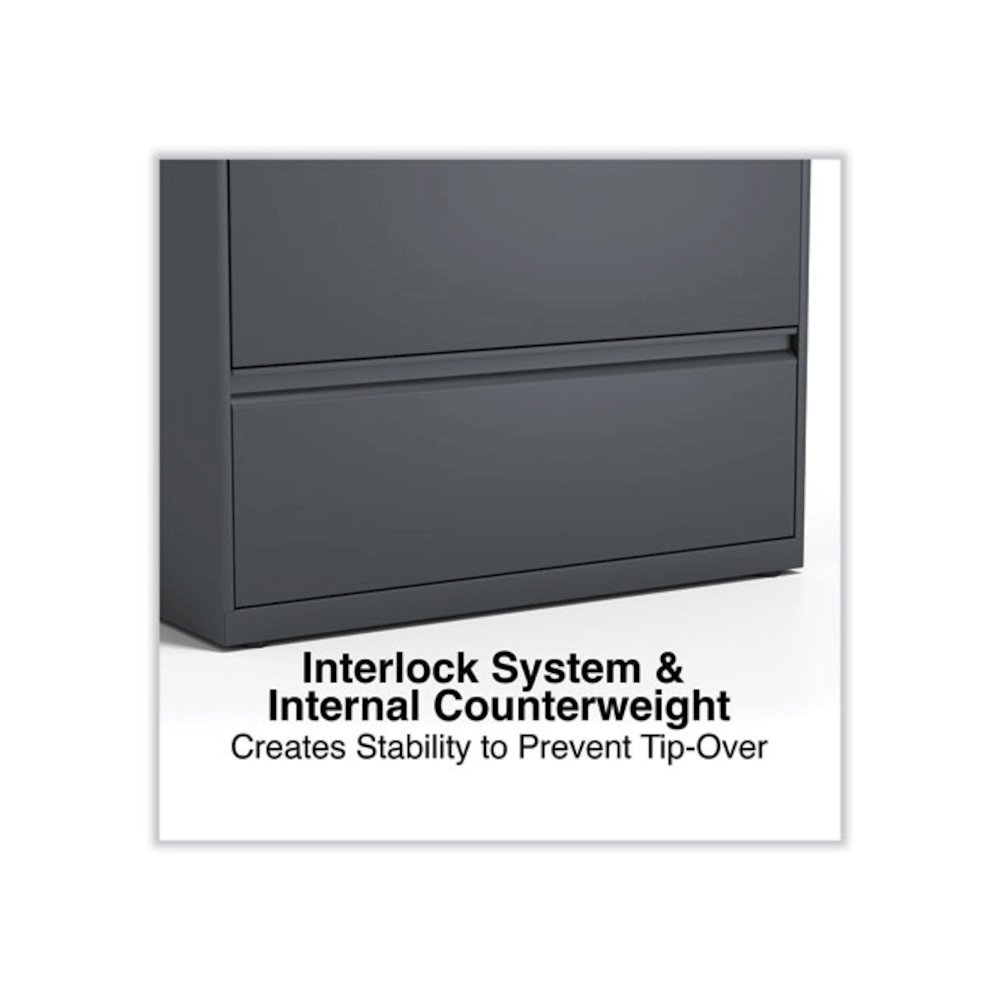 Lateral File, 5 Legal/Letter/A4/A5-Size File Drawers, Charcoal, 36" x 18.63" x 67.63". Picture 5
