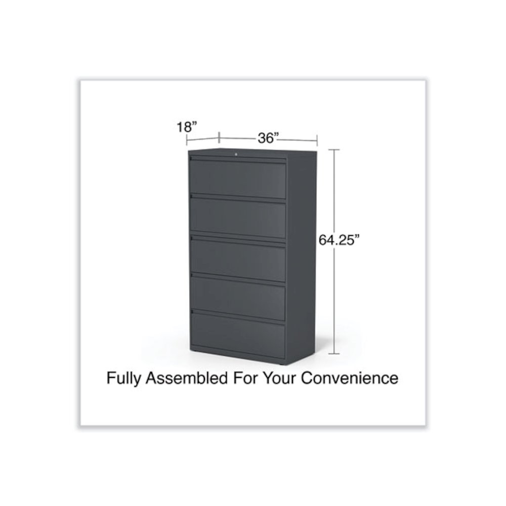 Lateral File, 5 Legal/Letter/A4/A5-Size File Drawers, Charcoal, 36" x 18.63" x 67.63". Picture 6
