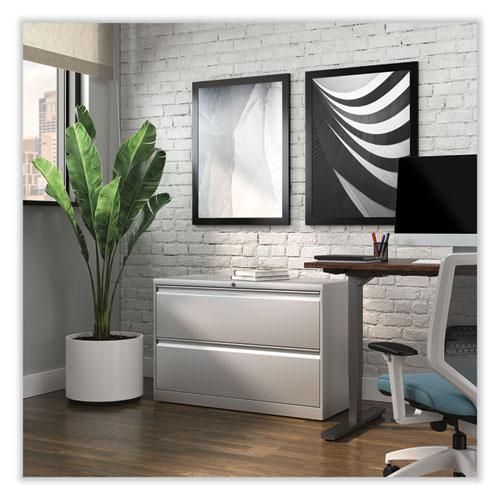 Lateral File, 2 Legal/Letter-Size File Drawers, Light Gray, 42" x 18.63" x 28". Picture 4