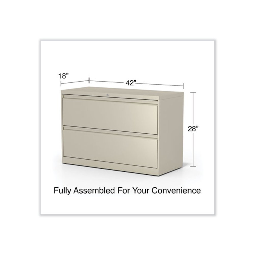 Lateral File, 2 Legal/Letter-Size File Drawers, Putty, 42" x 18.63" x 28". Picture 6