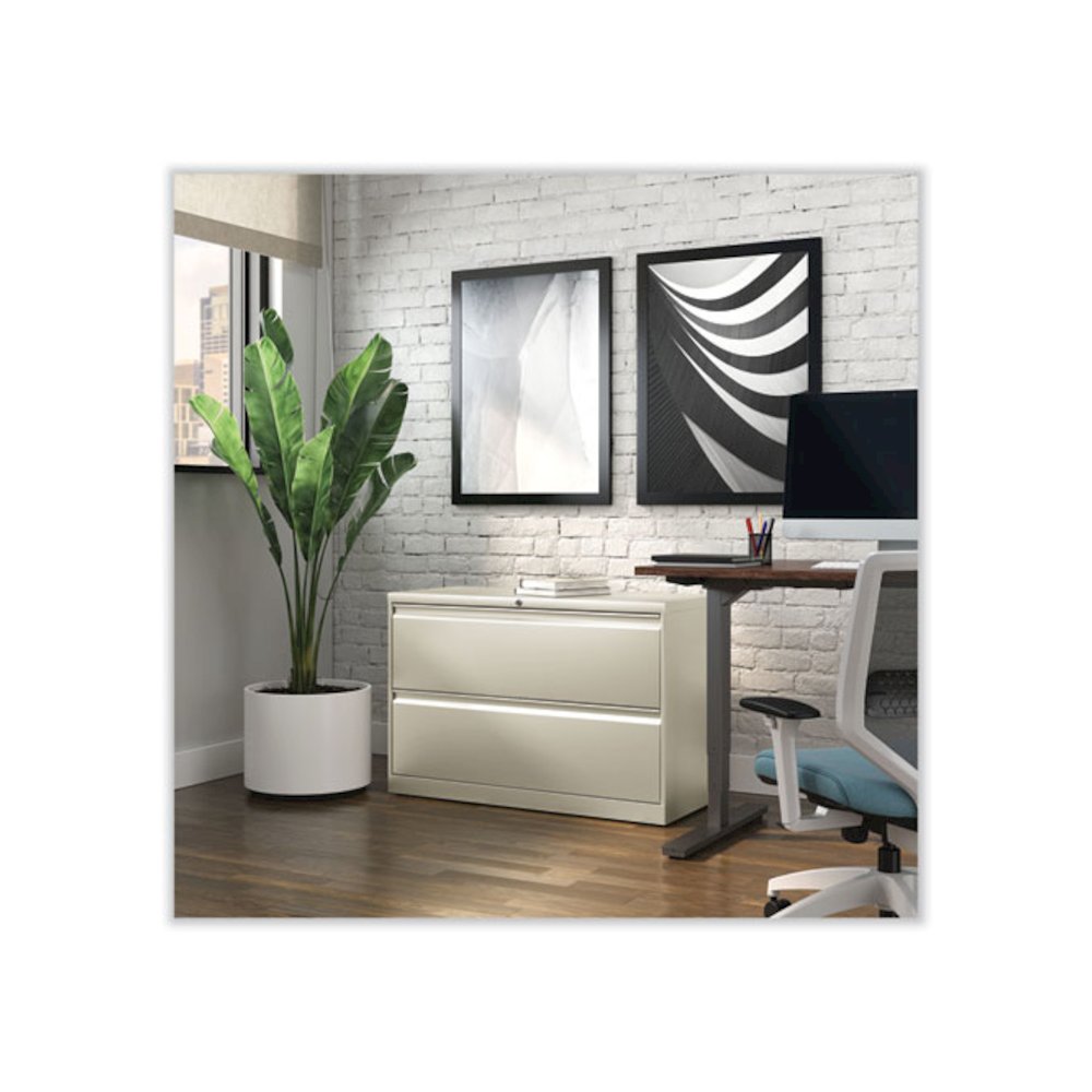 Lateral File, 2 Legal/Letter-Size File Drawers, Putty, 42" x 18.63" x 28". Picture 7