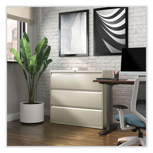 Lateral File, 3 Legal/Letter/A4/A5-Size File Drawers, Putty, 42" x 18.63" x 40.25". Picture 5