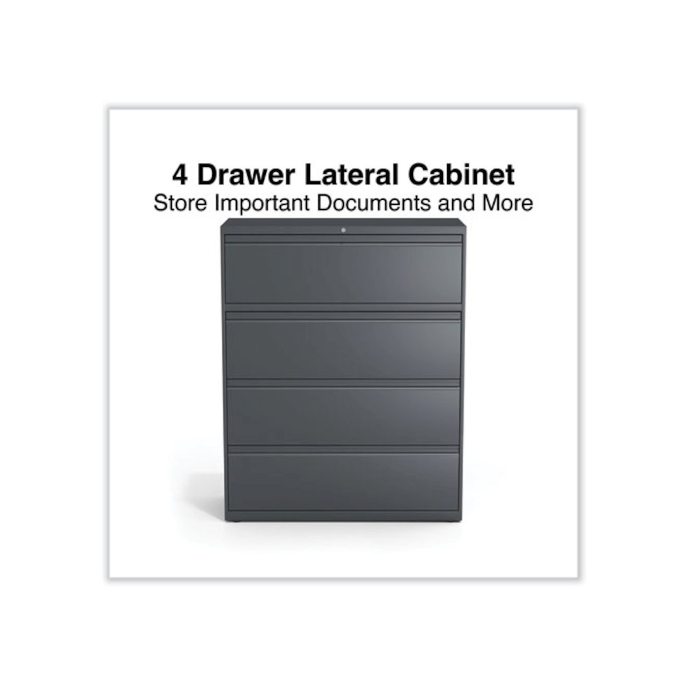 Lateral File, 4 Legal/Letter/A4/A5-Size File Drawers, Charcoal, 42" x 18.63" x 52.5". Picture 2