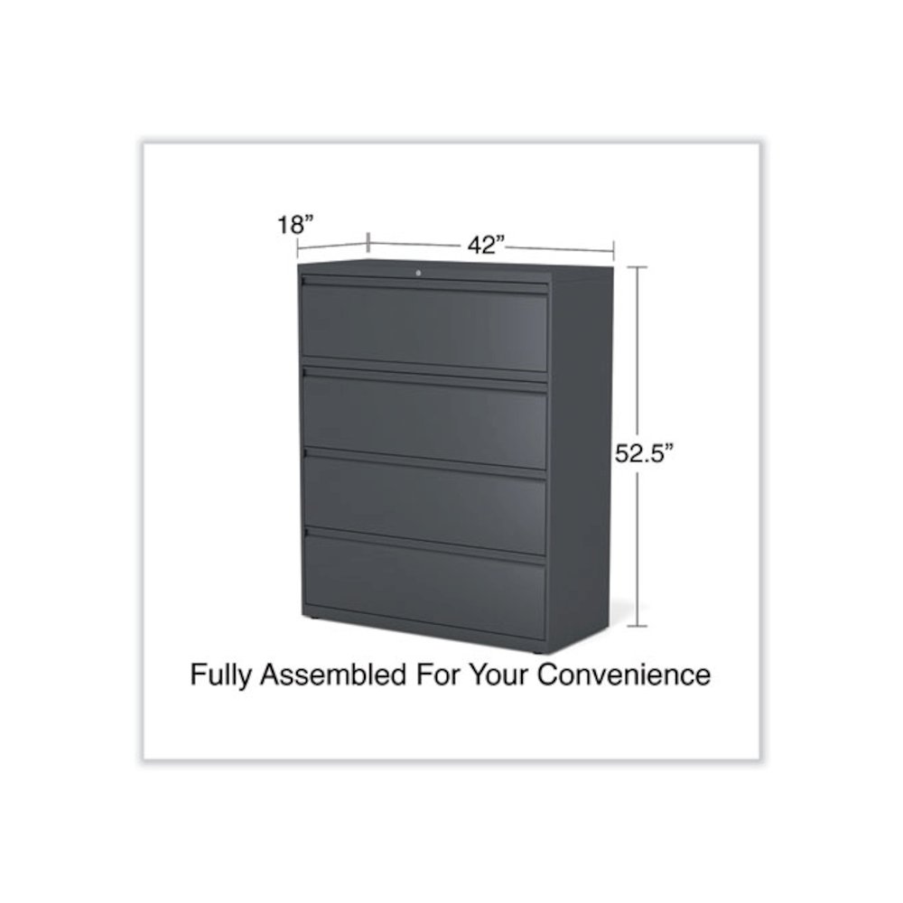 Lateral File, 4 Legal/Letter/A4/A5-Size File Drawers, Charcoal, 42" x 18.63" x 52.5". Picture 6
