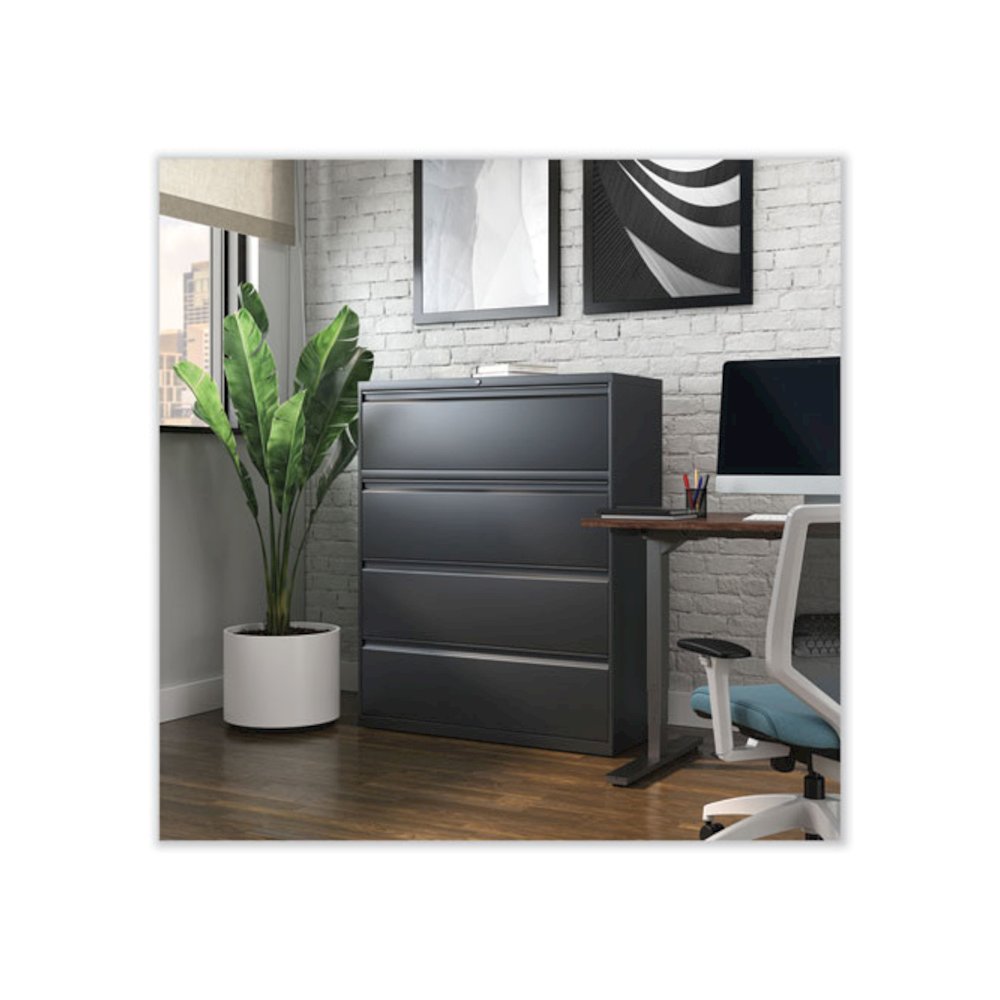 Lateral File, 4 Legal/Letter/A4/A5-Size File Drawers, Charcoal, 42" x 18.63" x 52.5". Picture 7