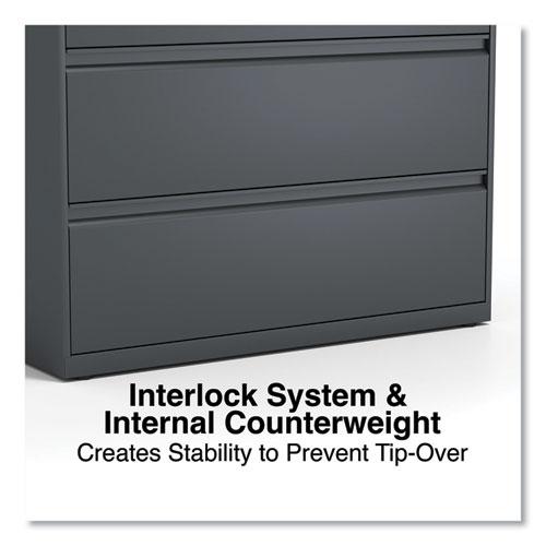 Lateral File, 5 Legal/Letter/A4/A5-Size File Drawers, Charcoal, 42" x 18.63" x 67.63". Picture 3