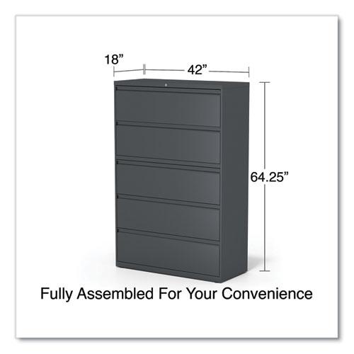 Lateral File, 5 Legal/Letter/A4/A5-Size File Drawers, Charcoal, 42" x 18.63" x 67.63". Picture 4
