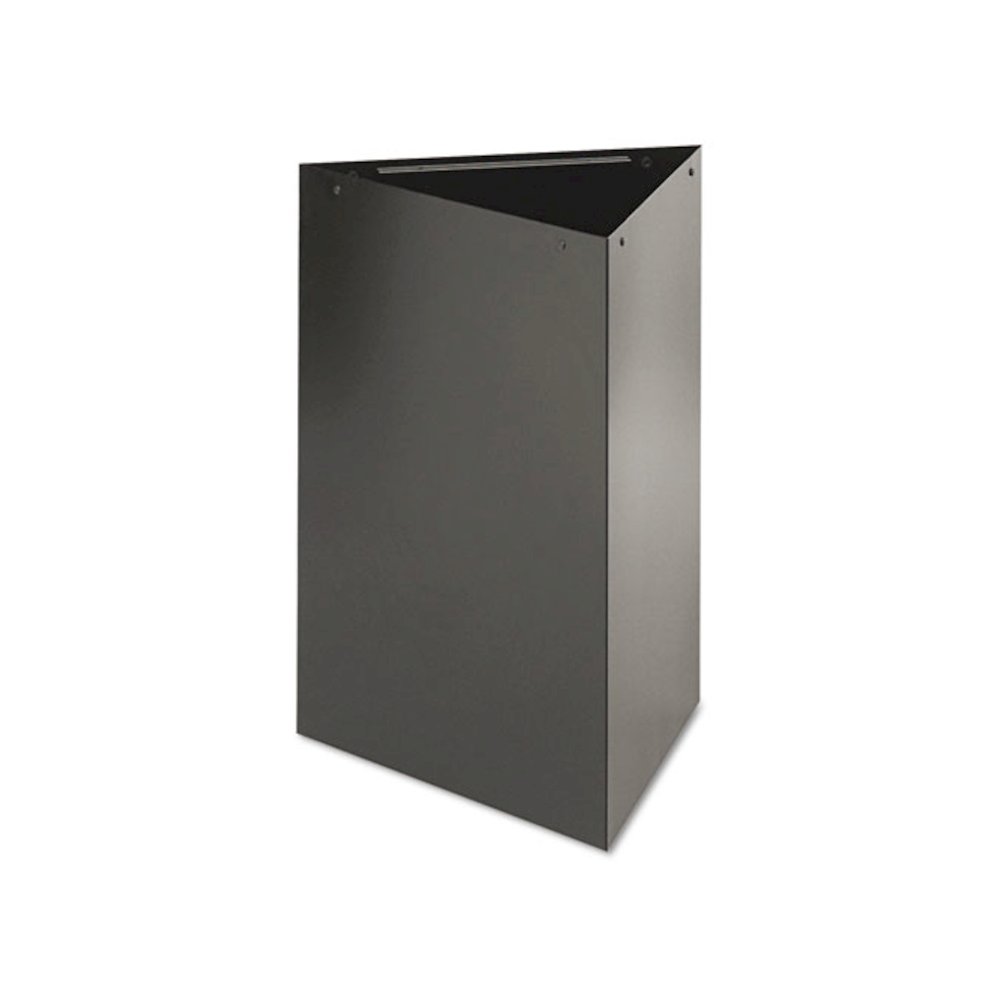 Trifecta Waste Receptacle, 26" High Base, 15 gal, Steel, Black. Picture 1