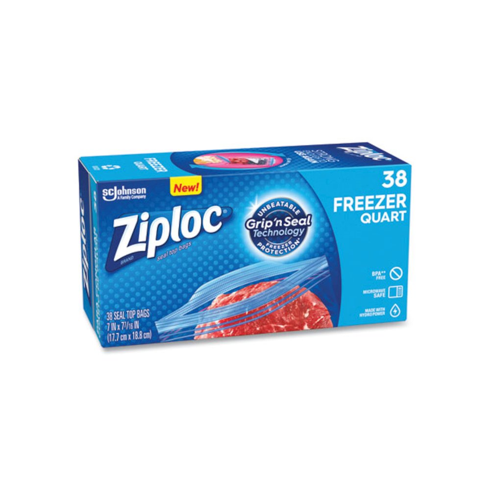Zipper Freezer Bags, 32 oz, 6.97" x 7.7", Clear, 38 Bags/Box, 9 Boxes/Carton. Picture 6