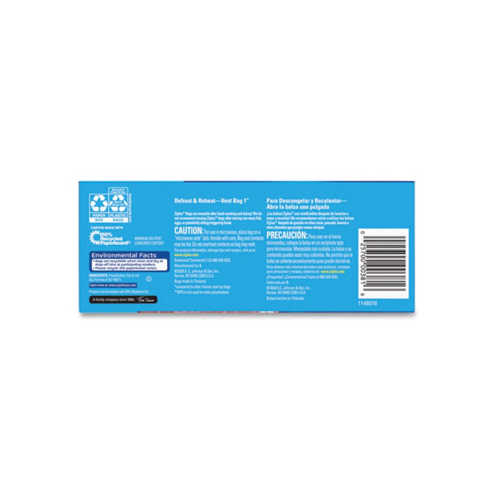 Zipper Freezer Bags, 32 oz, 6.97" x 7.7", Clear, 38 Bags/Box, 9 Boxes/Carton. Picture 5