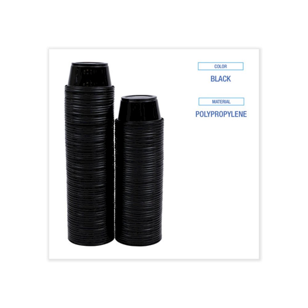 Souffle/Portion Cups, 2 oz, Plastic, Black, 125/Sleeve, 20 Sleeves/Carton. Picture 3