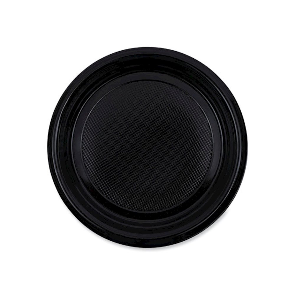 Hi-Impact Plastic Dinnerware, Plate, 9" dia, Black, 500/Carton. Picture 8