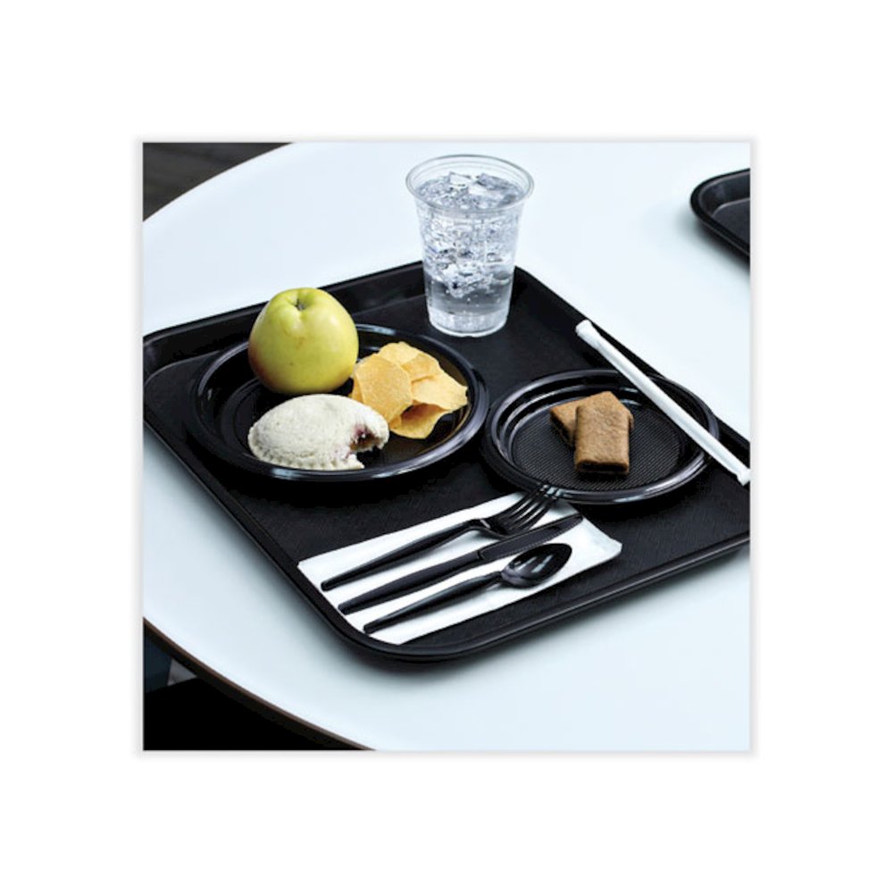 Hi-Impact Plastic Dinnerware, Plate, 9" dia, Black, 500/Carton. Picture 5