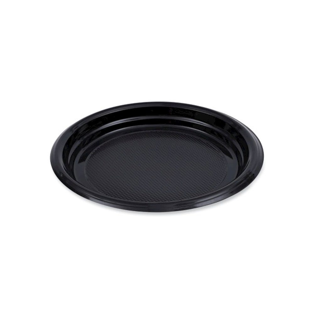 Hi-Impact Plastic Dinnerware, Plate, 9" dia, Black, 500/Carton. Picture 9