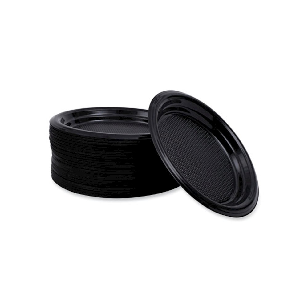 Hi-Impact Plastic Dinnerware, Plate, 6" dia, Black, 1,000/Carton. Picture 6