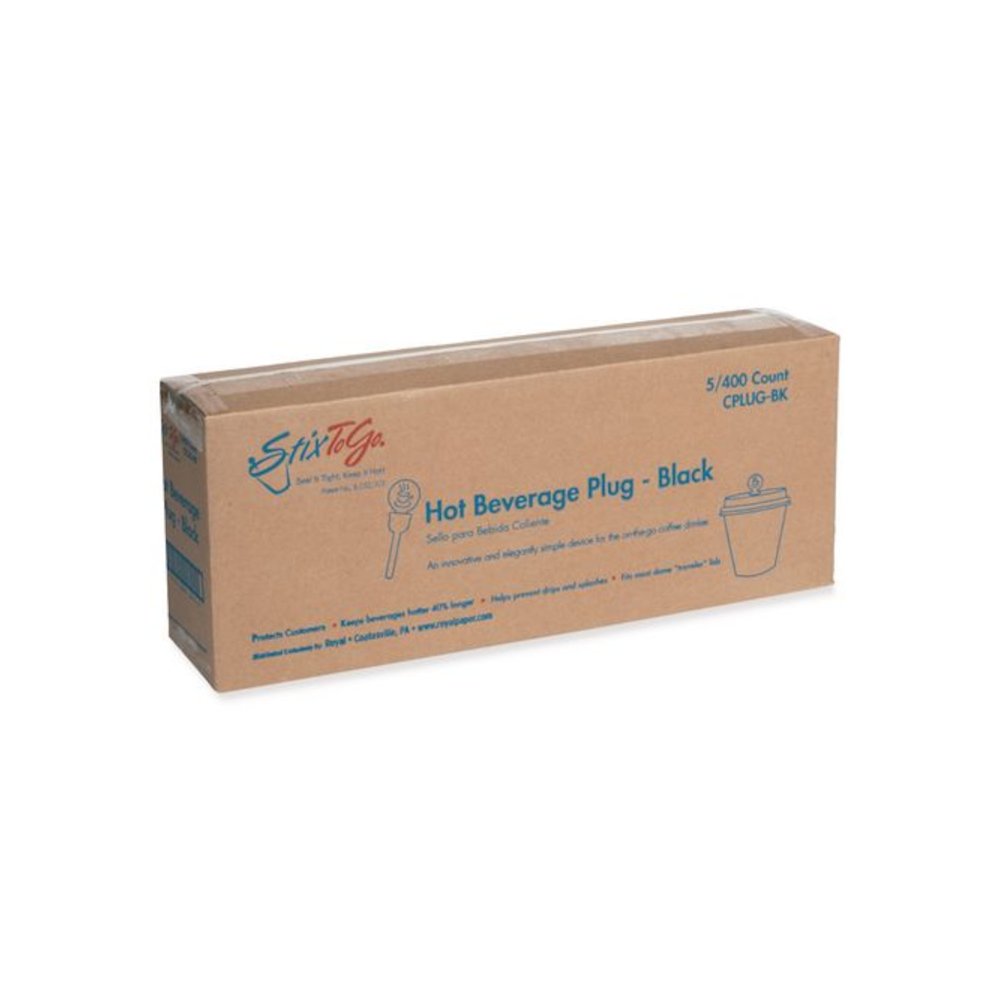 Beverage Plugs, 2", Black, 2,000/Carton. Picture 1