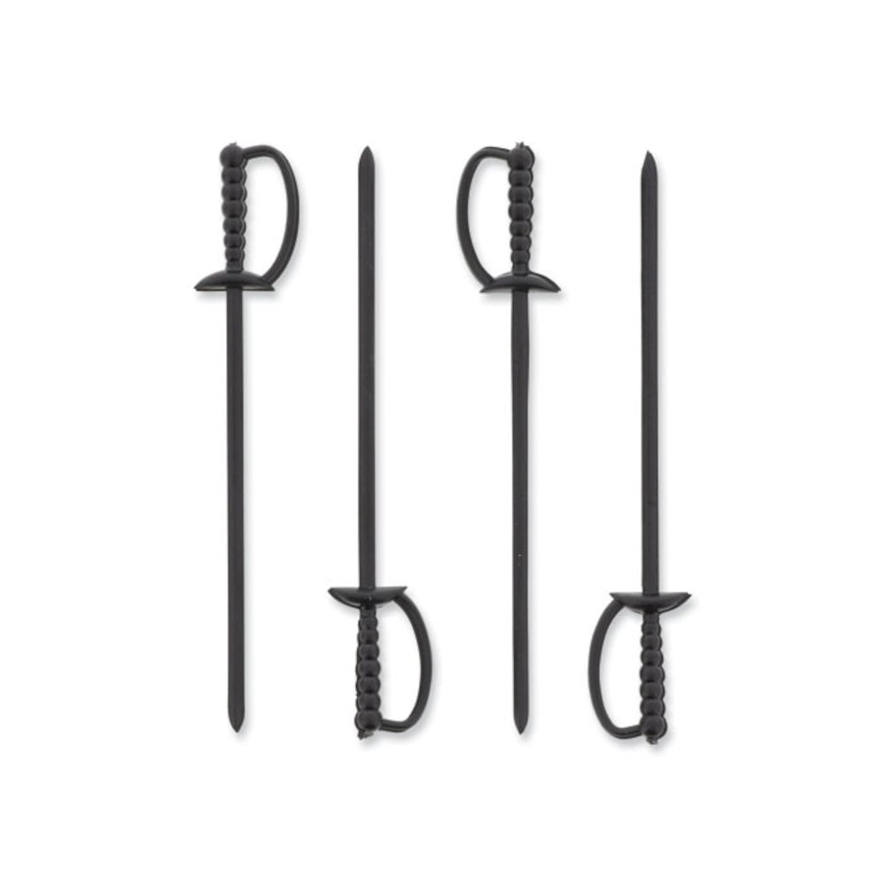 Sword Picks, Plastic, 6", Black, 1,000/Box, 10 Boxes/Carton. Picture 5