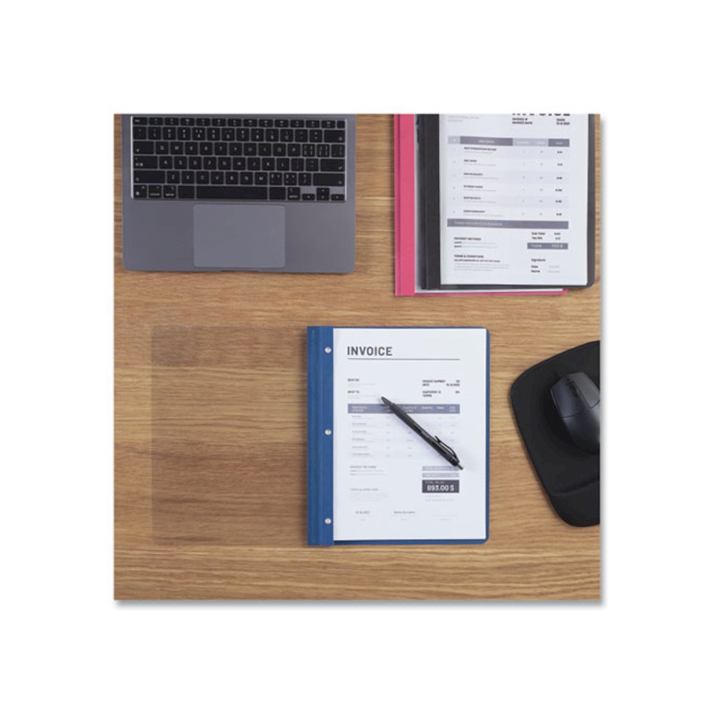Clear Front Report Cover, Prong Fastener, 0.5" Capacity, 8.5 x 11, Clear/Black, 25/Box. Picture 5