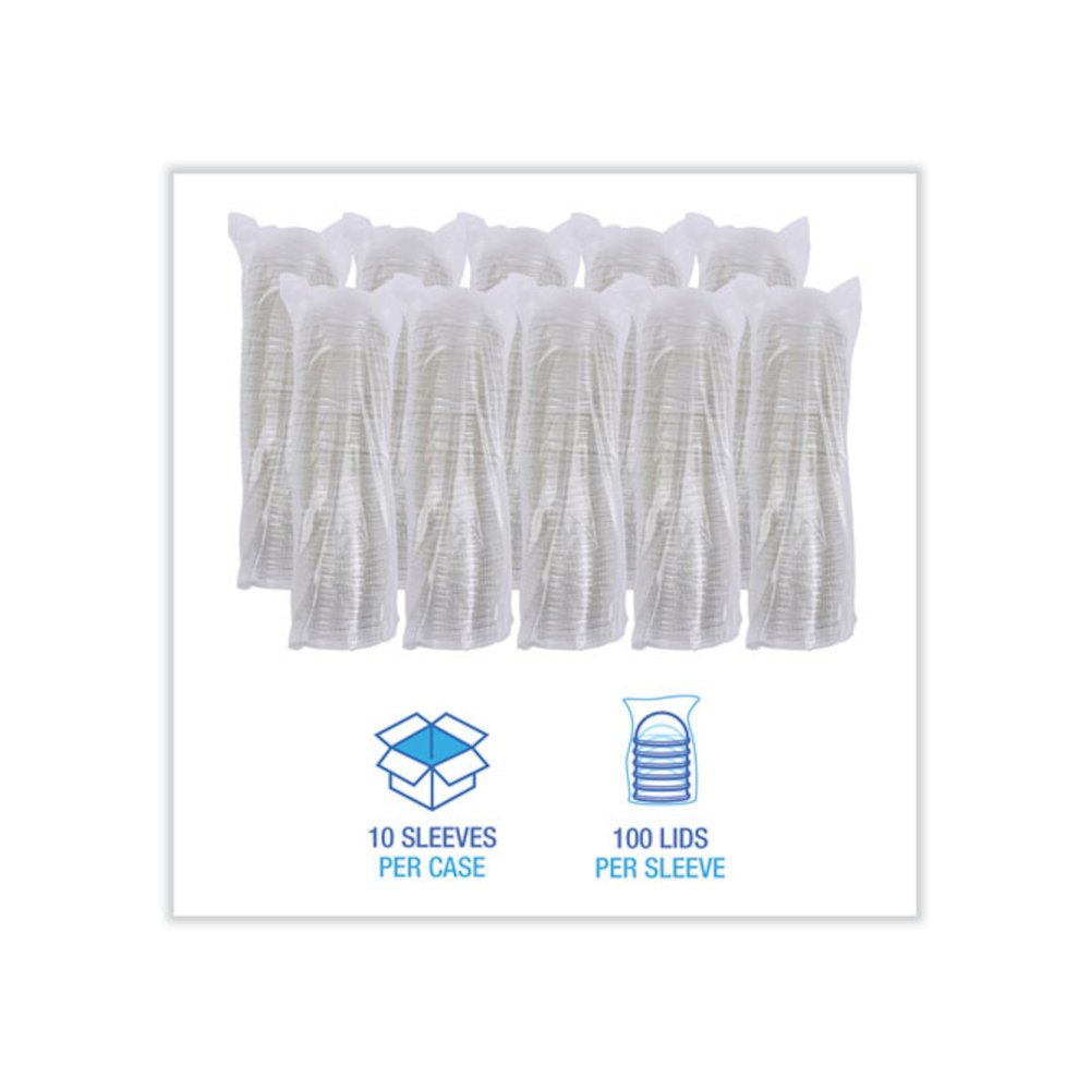 PET Cold Cup Dome Lids, Fits 14 oz to 24 oz Cold Cups, Plastic, Clear, 100/Sleeve, 10 Sleeves/Carton. Picture 4