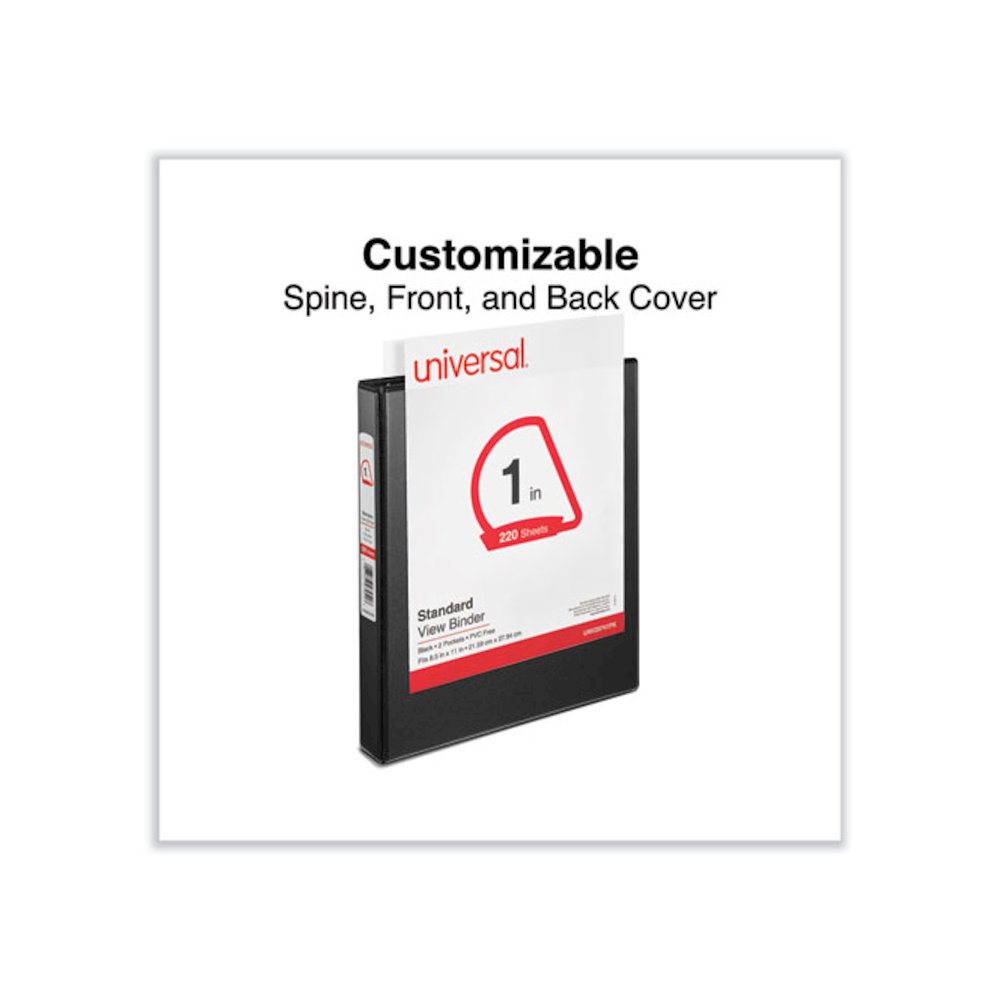 Slant D-Ring View Binder, 3 Rings, 1" Capacity, 11 x 8.5, Black, 12/Carton. Picture 9