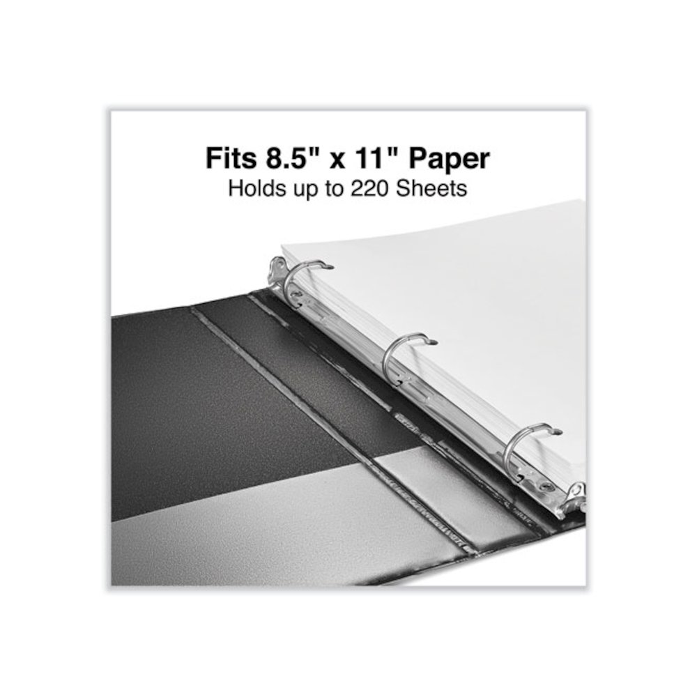 Slant D-Ring View Binder, 3 Rings, 1" Capacity, 11 x 8.5, Black, 12/Carton. Picture 10