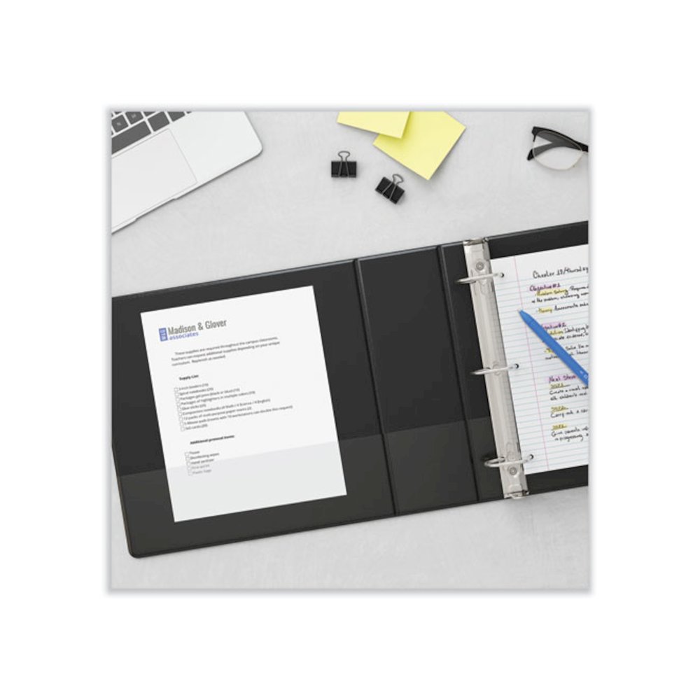Slant D-Ring View Binder, 3 Rings, 1" Capacity, 11 x 8.5, Black, 12/Carton. Picture 3