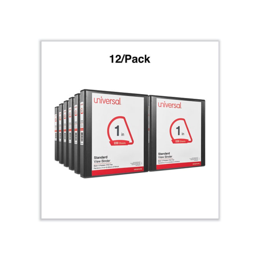Slant D-Ring View Binder, 3 Rings, 1" Capacity, 11 x 8.5, Black, 12/Carton. Picture 4