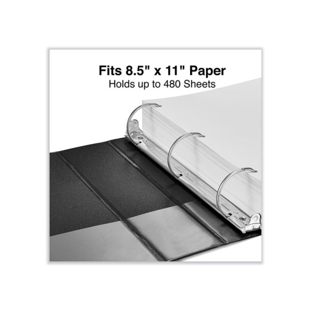 Slant D-Ring View Binder, 3 Rings, 2" Capacity, 11 x 8.5, Black. Picture 7
