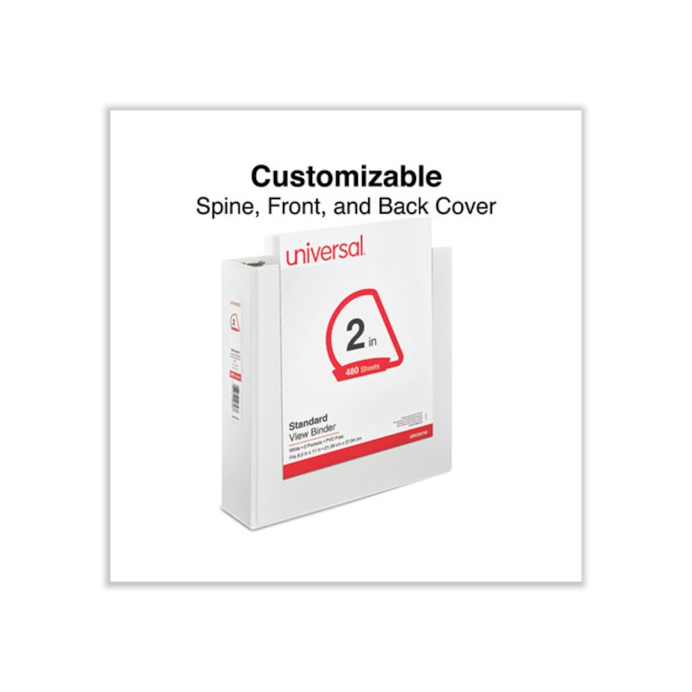 Slant D-Ring View Binder, 3 Rings, 2" Capacity, 11 x 8.5, White. Picture 5