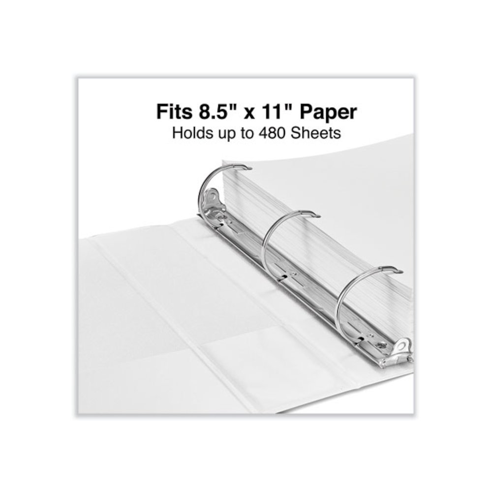 Slant D-Ring View Binder, 3 Rings, 2" Capacity, 11 x 8.5, White. Picture 6