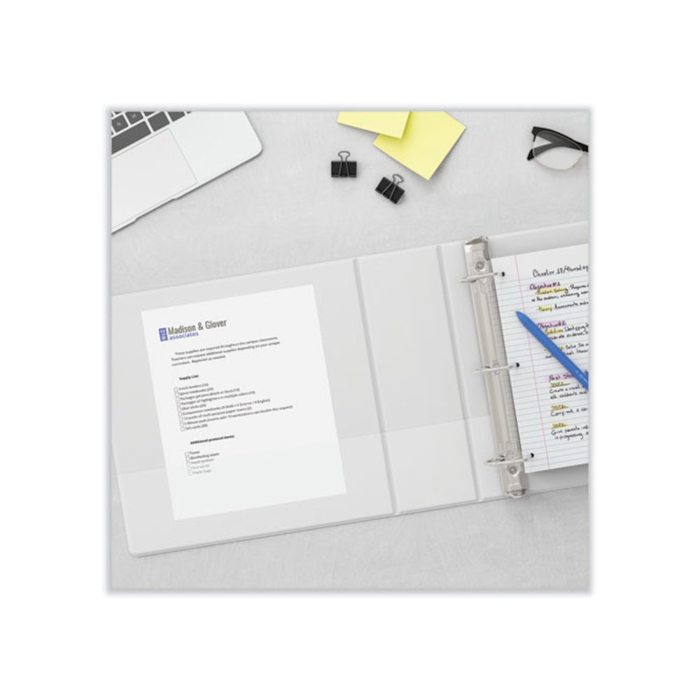 Slant D-Ring View Binder, 3 Rings, 2" Capacity, 11 x 8.5, White. Picture 8