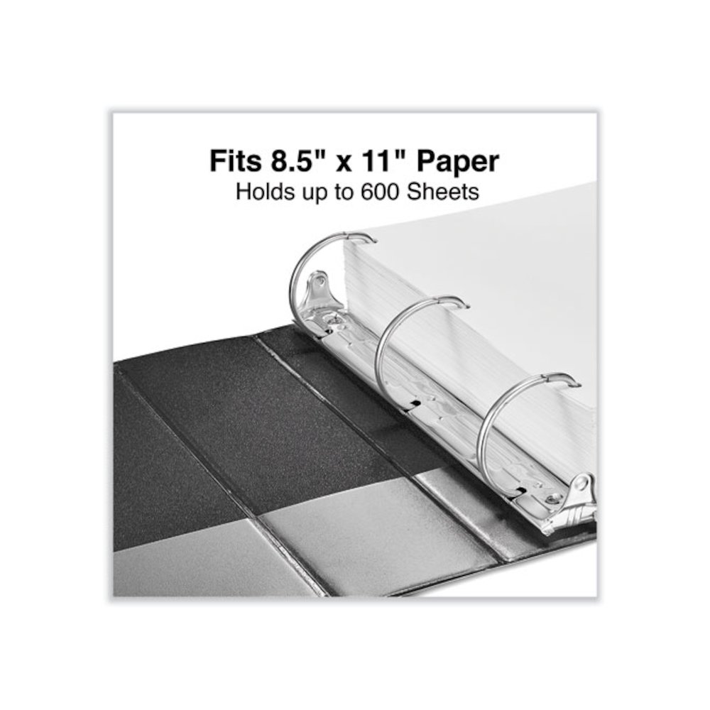 Slant D-Ring View Binder, 3 Rings, 3" Capacity, 11 x 8.5, Black. Picture 5