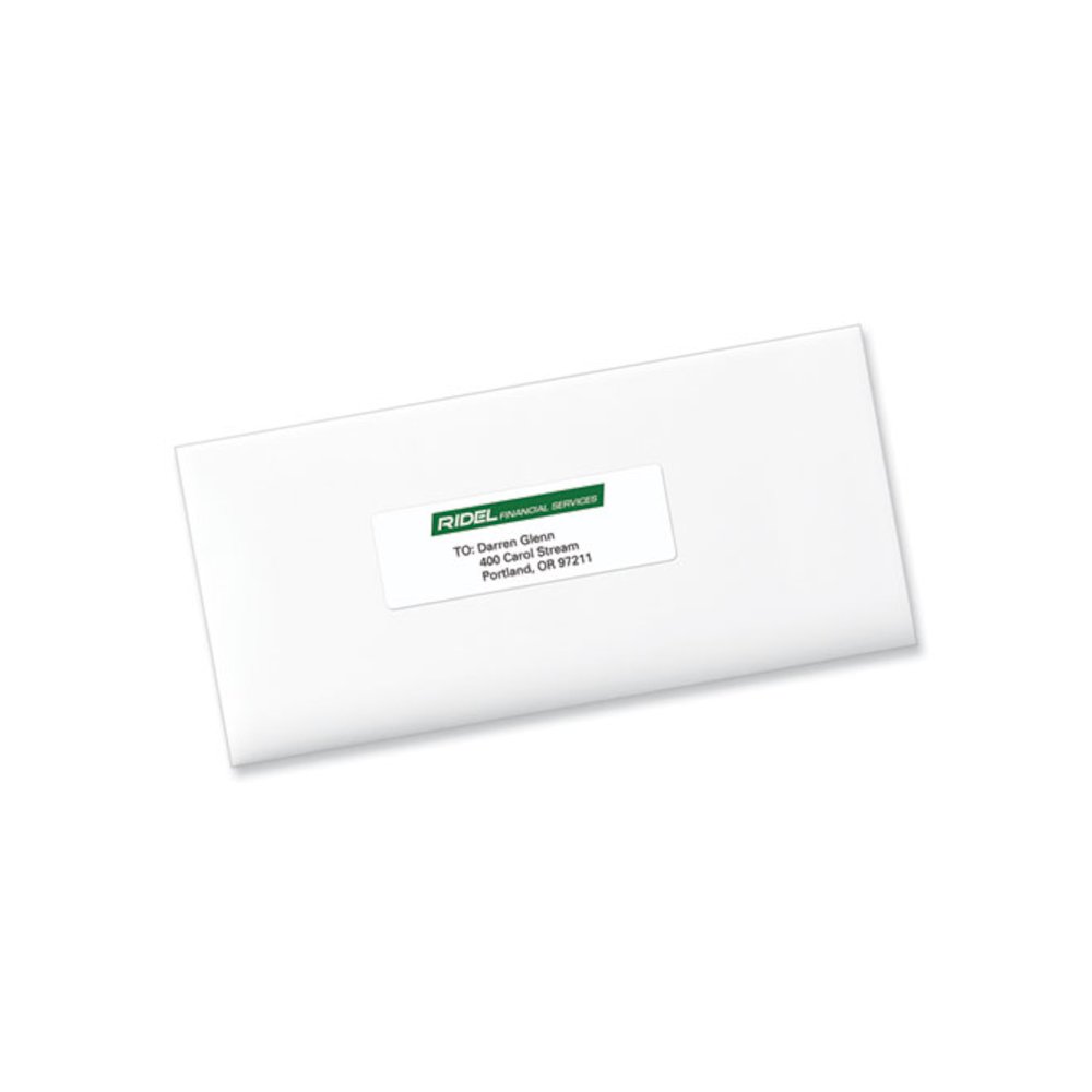 Labels, Laser Printers, 1.33 x 4, White, 14/Sheet, 100 Sheets/Box. Picture 2