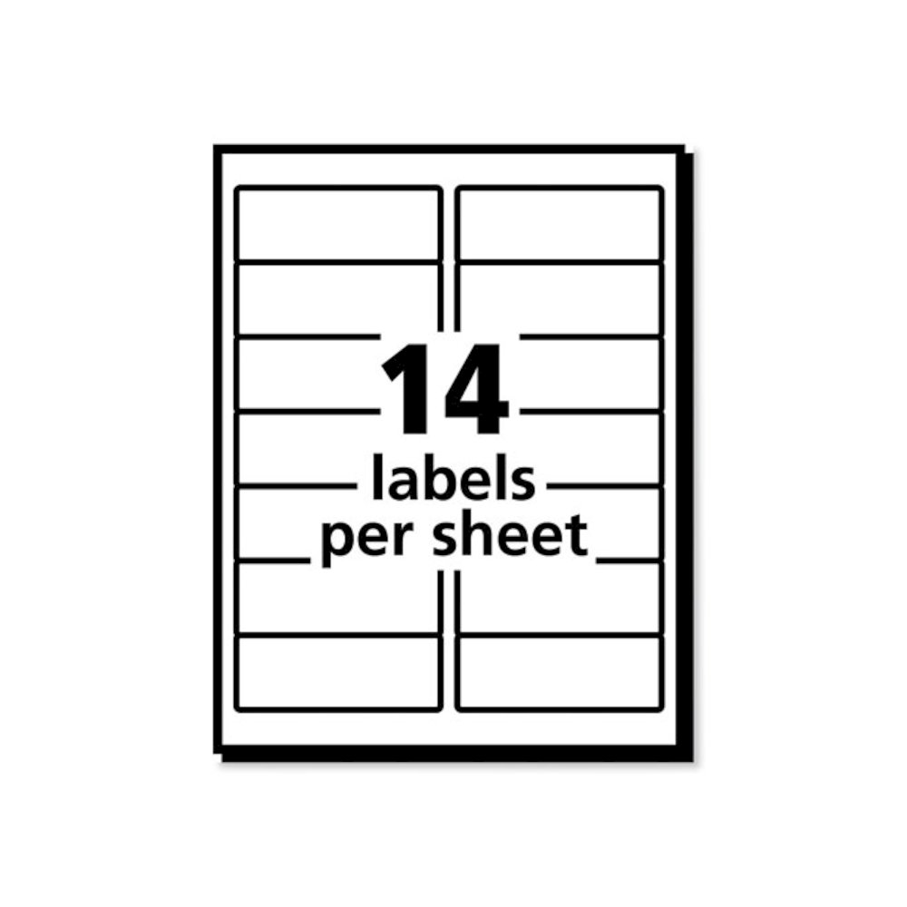 Labels, Laser Printers, 1.33 x 4, White, 14/Sheet, 100 Sheets/Box. Picture 3