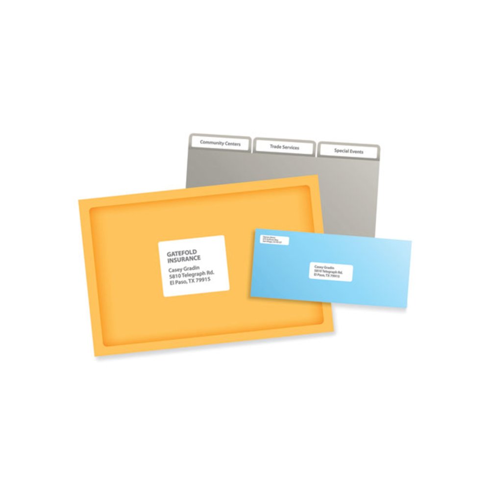 Labels, Laser Printers, 1.33 x 4, White, 14/Sheet, 100 Sheets/Box. Picture 5