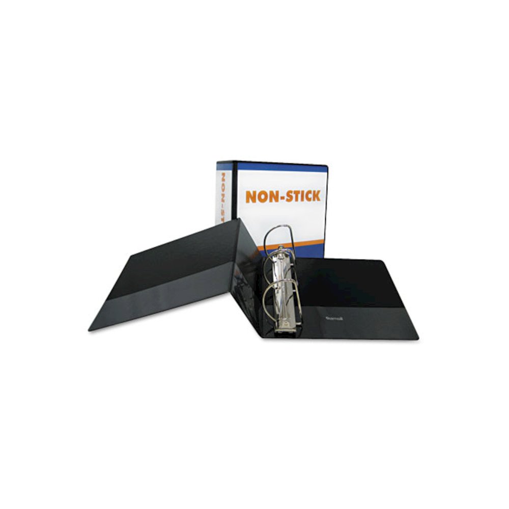 Nonstick D-Ring View Binder, 3 Rings, 5" Capacity, 11 x 8.5, Black. Picture 6