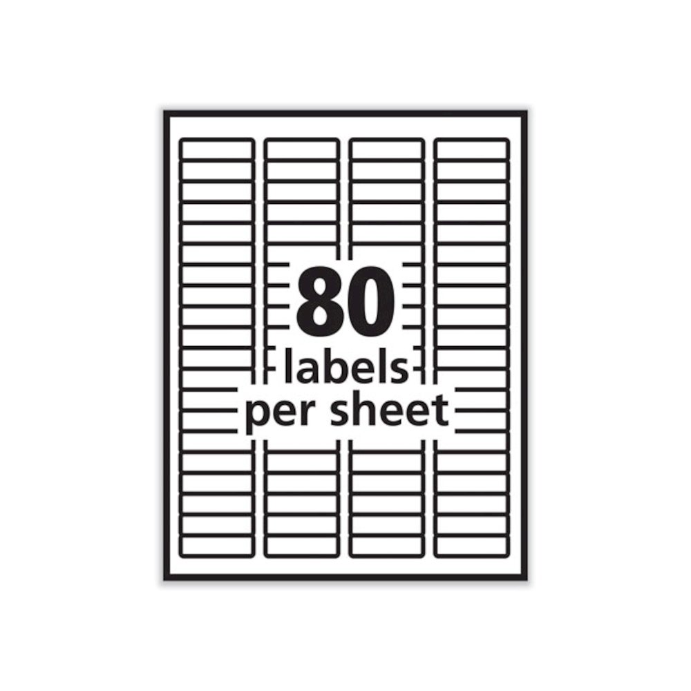 Labels, Inkjet/Laser Printers, 0.5 x 1.75, White, 80/Sheet, 100 Sheets/Pack. Picture 3