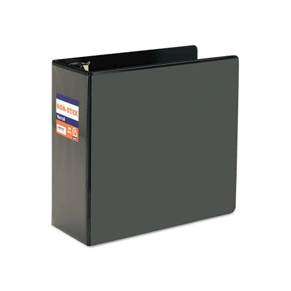 Nonstick D-Ring View Binder, 3 Rings, 5" Capacity, 11 x 8.5, Black. Picture 1