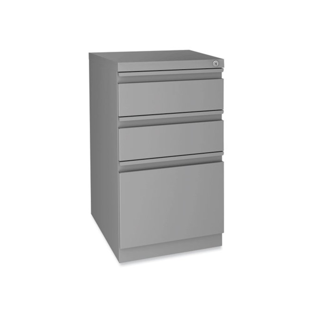 Alera Modern Teacher Series Pedestal Desk, Left-Side Pedestal: Box/Box/File, 60" x 24" x 28.75", White/Silver. Picture 5