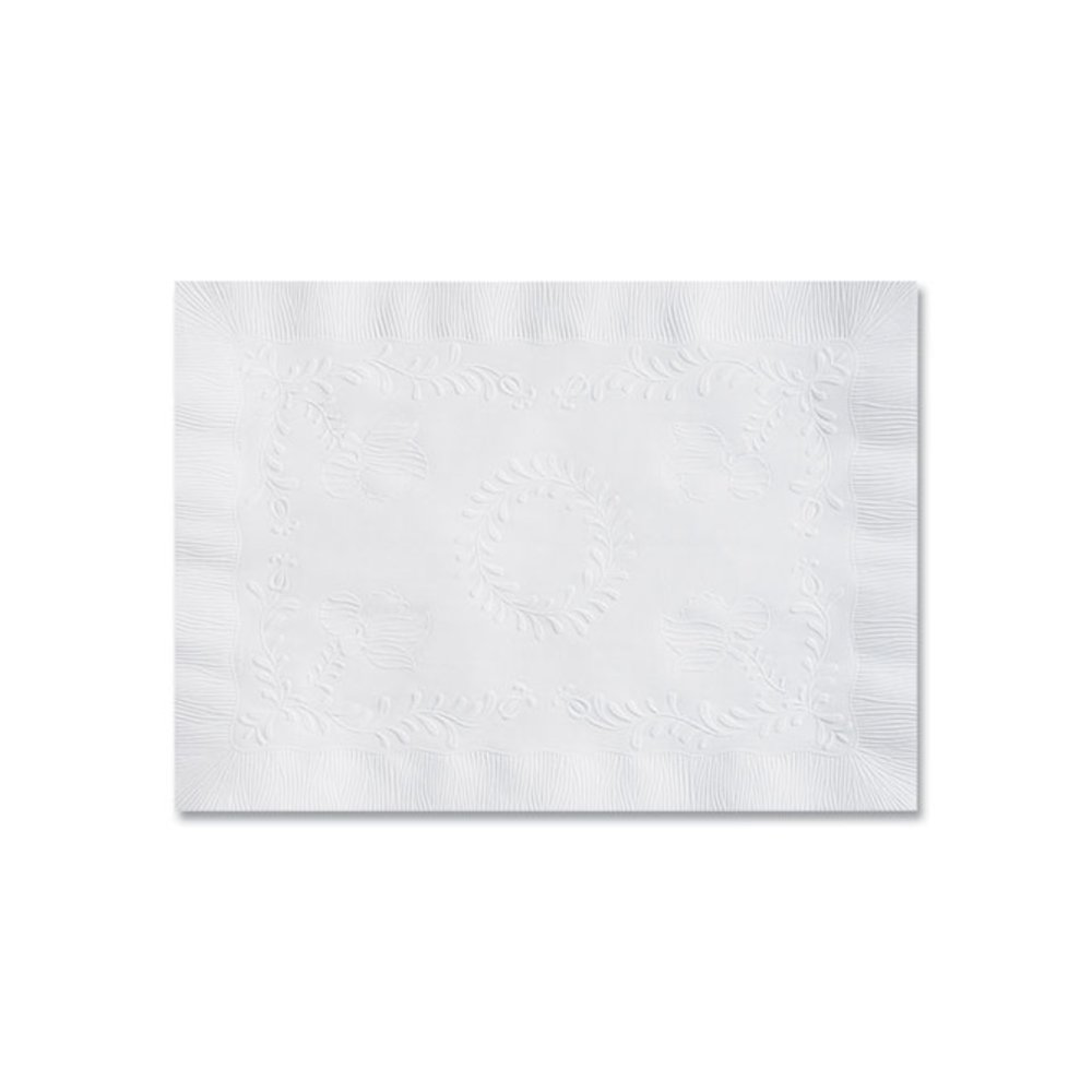 Placemats, Anniversary Embossed Surface, Straight Edges, 14" x 10", White, 1,000/Carton. Picture 1