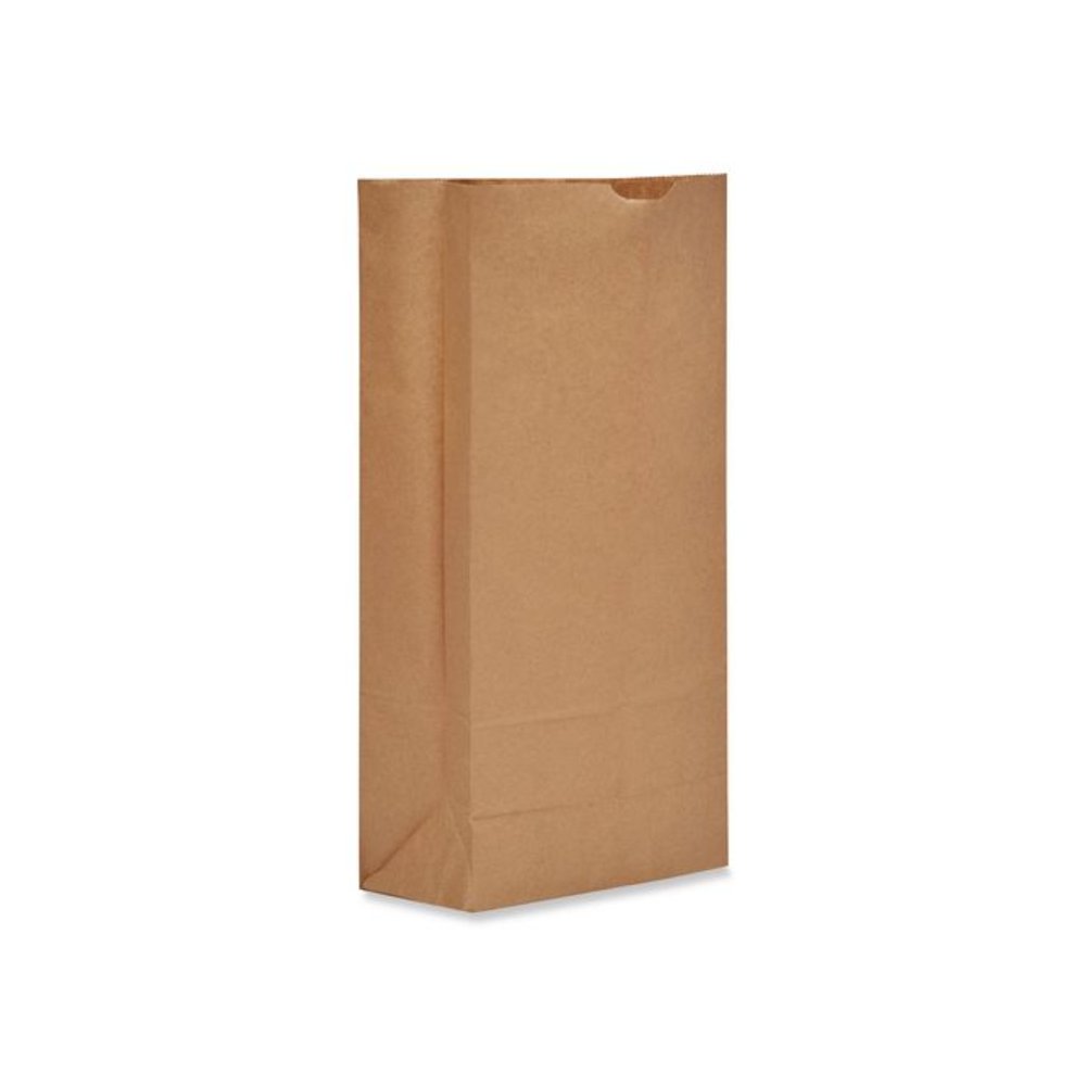 Grocery Paper Bags, 25# Size, Heavy-Duty, 50# Basis Weight, 8.25" x 5.38" x 18", Kraft, 500/Bundle. Picture 1