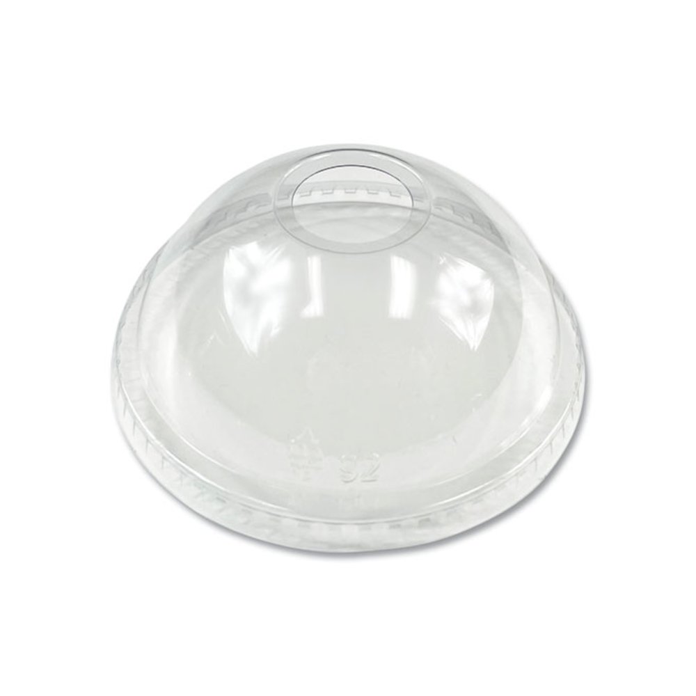 PET Cold Cup Dome Lids, Fits 9 oz Squat/12 oz Cold Cups, Plastic, Clear, 1,000/Carton. Picture 1