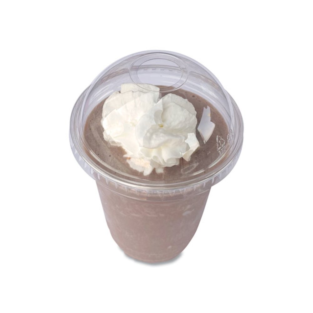 PET Cold Cup Dome Lids, Fits 9 oz Squat/12 oz Cold Cups, Plastic, Clear, 1,000/Carton. Picture 4