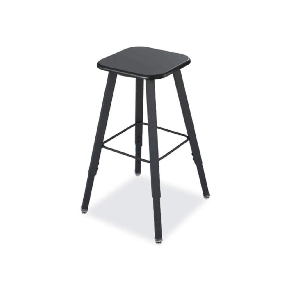 AlphaBetter Adjustable-Height Student Stool, Backless, Supports Up to 250 lb, 35.5" Seat Height, Black. Picture 1