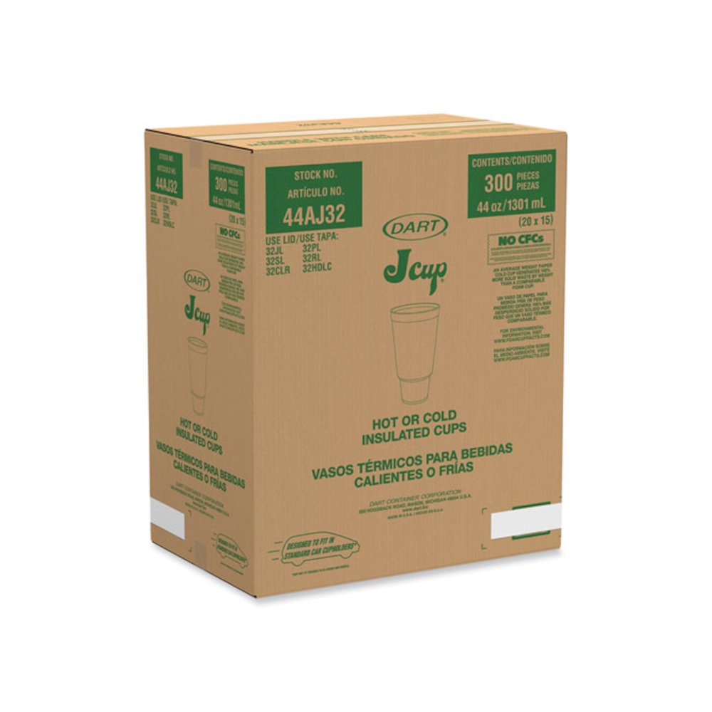 Horizon Hot/Cold Foam Drinking Cups, 44 oz, White/Ocean Blue, 15/Bag, 20 Bags/Carton. Picture 2